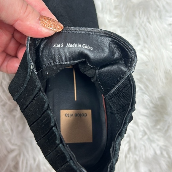 Dolce Vita Suede Slip On Wedges in Black - Picture 6 of 6